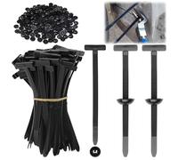 QINGHEC Lot de 200 serre-câbles universels en nylon - Fermeture éclair en plastique - Résistant aux UV - Pour réparation de support de voiture - Fixation rapide