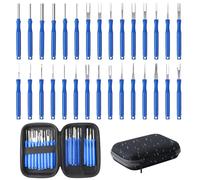 QINGHEC Lot de 30 Extracteur De Cosses, Outils De Extracteur de Cosses, Outils de Retrait de Terminal pour la Plupart des Terminaux de Connecteurs (Bleu)
