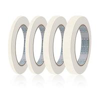 QINGHEC Lot de 4 rouleaux de ruban de masquage fin blanc - 5 mm/8 mm/12 mm/15 mm de large x 55 yards de large - Ruban de masquage pour peinture de voiture, peinture, façade