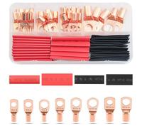 QINGHEC Lot de 60 Pièces Cosses Tubulaires Kit, Cosses Annulaires, Cosses de Câble, Cosse Electrique Plate, Cosses de Embouts de Câble de Batterie pour Voiture Moto Bateaux