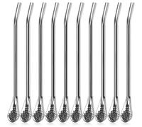 QINGLANG Lot de 10 pailles en acier inoxydable de 18,3 cm pour Yerba Mate - Multifonctions filtrées - Réutilisables - Pour voyage, plage G