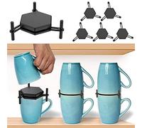 QINGLANG Lot de 12 porte-tasses à café empilables de 10,1 cm, réglables pour économiser de l'espace, réutilisables, pour cuisine, placard, étagère