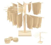 QINGLANG Séchoir à pâtes en bois avec 16 poignées de bar, support à spaghetti, grand support de rangement pour pâtes fraîches maison
