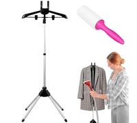 QINGLANG Support de défroisseur vapeur télescopique réglable en hauteur - Support pliable pour vêtements - Cintre portable avec tapis antidérapant pour la maison