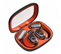 QINGLIKUNM Casque Bluetooth sans fil, casque de sport Bluetooth 5.4 à conduction osseuse, réduction du bruit ENC, casque de jeu, qualité audio Hi-Fi, écran LED, étanche IPX7 (orange)