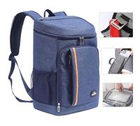 QINGLOU Sac à Dos Glacière Isotherme 28L, Sac de Pique-Nique Sac Isotherme Portable Cooler Backpack Bag, pour Homme Femme au Travail,à l'école,Les Pique-niques,randonnée,Camping (Bleu Marine)