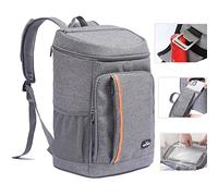 QINGLOU Sac à Dos Glacière Isotherme 28L, Sac de Pique-Nique Sac Isotherme Portable Cooler Backpack Bag, pour Homme Femme au Travail,à l'école,Les Pique-niques,randonnée,Camping (Gris)