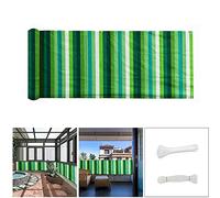 QINGLV Brise Vue 70x600cm Cache Balcon Brise Vue UV RéSistant RéSistant à l'eau Paravent De Balcon Opaque avec Corde en Nylon Et Serre-CâBle -Rayures Vertes Et Blanches