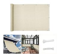 QINGLV Brise Vue Balcon 90x200cm Confidentialité Écran Jardin UV RéSistant Imperméable Toile Brise Vue Balcon pour Jardin Terrasse ExtéRieur -Beige