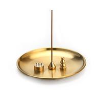 qingmeng Porte-encens 4 en 1 - Support pour Encens - En laiton - 9 trous - Brûleur d'encens - Accessoire de méditation