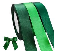 qingmeng Ruban de satin vert de 66 m de long - 20 mm de large - Vert - Ruban cadeau de mariage - Ruban cadeau pour baptême, anniversaire - Décoration d'emballage cadeau