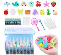 Qingning Aqua Magic Water Elf Kit, Aqua Gelz Set avec 24 Bouteilles de Gel Coloré et 16 Formes, Kit de Gel d'eau, Gels Magiques 3D Créatifs, Jouet DIY Cadeau pour Enfants Garçons et Filles 4-12 Ans