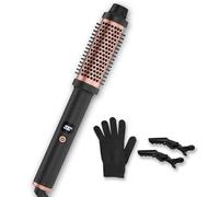 Qingning Thermal Brush 38mm, 3 en 1 Brosse Thermique avec LCD 120-200℃ Température Réglable, Brosse Ronde Chauffante, Brosse Électrique Cheveux Bouclés, Brosse Lissante pour Cheveux Peigne Chauffant