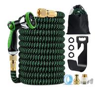 Qingning Tuyau d'Arrosage Extensible 30m/100FT, Tuyau d'Arrosage Flexible | Rétractable avec 10 Modes de Pulvérisation, Tuyau d’Eau Réglable pour Extérieur, Jardin, Terrasse, Lavage de Voiture