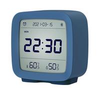QingPing Réveil Bluetooth, 5 en 1 réveil multifonctions, Bluetooth 5.0, horloge, thermomètre, hygromètre, calendrier, bleu