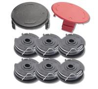 Qingriver 2 couvercles de Bobine de Coupe-Bordure,6 bobines de Fil pour Coupe-Bordure,Bobine de Rechange en nylo,Compatible avec Tondeuse Bosch Art 24 27 30 30-36 LI,débroussailleuse F016800351