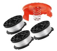 Qingriver Lot de 3 bobines de débroussailleuse, compatibles avec Black & Decker, remplace AF-100 ST5530-GB GLC3630L20-GB STC1820PC-GB BESTA530-GB BESTA525-GB (3 bobines + 1 capuchon + 1 ressort)