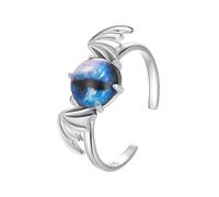 Qings Bague Diable en Argent Sterling 925 Bague d'Halloween Ouvert AdjusTable avec œil Maléfique pour Femme