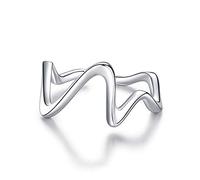 Qings Bague Hauts et Bas à Ma Fille 925 Argent Sterling Réglable Bague Inspirant Vague Bague Anneau Empilable Ouverts Bagues Zig Zag, Bijoux Cadeau Anniversaire pour Filles