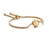 Qings Bracelet en or Zodiac Charm Bracelet Constellation Réglable Verseau