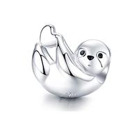 Qings Breloque Paresseux Argent Sterling 925 pour Bracelet et Collier Faisant des Bijoux Animaux Mignons Bricolage pour Femmes et Filles
