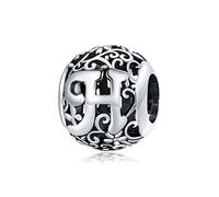 Qings Charms Alphabet H Argent Sterling 925 pour Bracelets Charms et Perles Lettre Initiale A à Z Motif Unique Bricolage DIY Charms pour Colliers Cadeau Anniversaire pour Filles Femmes