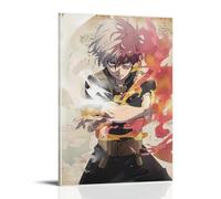 QINGSDEC Affiches Applicable à My Hero Academy Toile Peinture à l'huile Peinture décorative Art Poster Suspendu Peinture Maison Salon Chambre à coucher Mur à manger 20 x 30 cm Style cadre