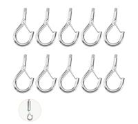 QingWing 10 Pièces M5 Crochets à Visser en Acier Inoxydable, Crochet à Vis Avec Boucle à Ressort, 46 mm Hanger Piton à Visser Convient pour Suspendre des Accessoires en Intérieur Comme en Extérieur