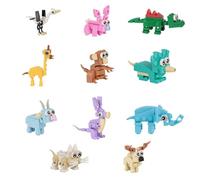 QingWing 12 Pièces 3 en 1 Mini Ensemble de Construction d'animaux, ouet de Construction Animal, Jouets et Décoration Intérieure, pour Garçons et Filles de 3 Ans et Plus (Style B)