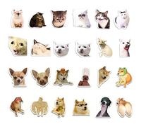 QingWing 24 Pièces Aimant Frigo Packs D'emojis de Chats et Chiens ASmusants, Magnet Frigo Émojis de Chats Mignons, Animaux Mignons Aimants pour Réfrigérateur pour Réfrigérateur, Bureau,Tableau Blanc