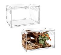 QingWing Terrarium à Escargots en Acrylique, 20 x 12 x 12 cm Terrarium Acrylique, Transparent Petit avec Trous d'Aération Vivarium, pour Araignées, Geckos,Tortues Conteneur d'alimentation d'Insectes