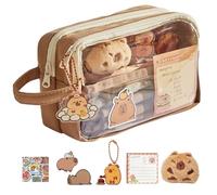 QingWing Trousse Capybara, Trousse à Crayons Capybara Rangement à 5 Niveaux, Fourniture Scolaire Kawaii, Kit de Fournitures Scolaires, Convient Aux Enfants et Aux Étudiants