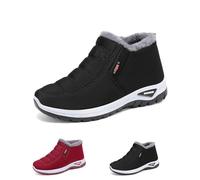 QingxingFa Bottes Chaudes Doublées En Peau De Mouton Pour Femmes, Bottes Chaudes Décontractées À Enfiler Pour Femmes D'Hiver, Bottines Orthopédiques En Fourrure Douce Et Thermique (Noir,41)