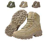 QingxingFa Bottes Tactiques, Bottes De Combat Imperméables À Fermeture Éclair Latérale Pour Hommes, Bottes De Randonnée Confortables Pour Hommes, Idéales Pour Les Aventures En Plein Air (khaki,39)