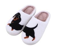 QingxingFa Chaussons Teckel Pour Femmes, Confortables, Maison En Peluche Douce, Antidérapants (A,38-39)