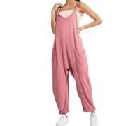 QingxingFa Combinaison De Maternité, Combinaison Surdimensionnée - Maternité Et Post-Partum, Combinaisons À Jambes Larges (Rose pâle,XL)