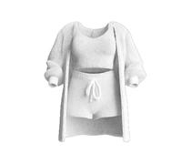 QingxingFa Ensemble De Pyjama, Ensembles De Shorts, Pyjamas Confortables, Ensembles pour Femmes (Blanc,Grand)