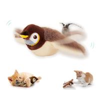 QingxingFa Jouets Interactifs pour Chats D'Intérieur, Jouet pour Chat, Ailes Battantes, Jouet Rechargeable À l'herbe À Chat, Simulation Interactive Volante, Oiseau Électrique Secouant (1pcs)