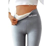 QingxingFa Leggings en Polaire Soft Clouds pour Femme, Leggings en Polaire Soft Clouds pour l'hiver (Gris,M)