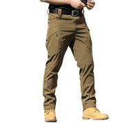 QingxingFa Pantalon Imperméable Tactique, Pantalon Cargo Camouflage pour Hommes, Pantalon De Randonnée Tactique pour Hommes (Brun 2,TG)