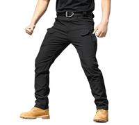 QingxingFa Pantalon Imperméable Tactique, Pantalon Cargo Camouflage pour Hommes, Pantalon De Randonnée Tactique pour Hommes (Noir,M)