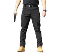 QingxingFa Pantalon Imperméable Tactique, Pantalon Cargo Camouflage pour Hommes, Pantalon De Randonnée Tactique pour Hommes (Noir 2,Grand)