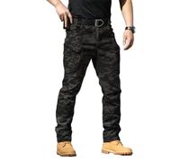 QingxingFa Pantalon Imperméable Tactique, Pantalon Cargo Camouflage pour Hommes, Pantalon De Randonnée Tactique pour Hommes (Camouflage,Grand)