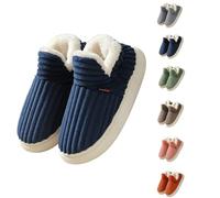 QingxingFa Pantoufles Confortables Et Élégantes, Diapositives Chaudes D'Hiver En Nuage, Chaussons Chauds En Peluche Avec Doublure Pour Femmes Et Hommes (bleu,40-41)