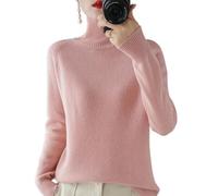 QingxingFa Pulls Décontractés pour Femmes, Pull Habillé d'automne Et d'hiver, Pull À Manches Longues Et Col Roulé, Pull en Cachemire pour Femmes (Rose,Grand)