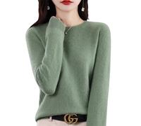 QingxingFa Pulls en Cachemire pour Femmes, Cardigans en Cachemire pour Femmes, Pull en Cachemire pour Femmes (Vert foncé,TTG)