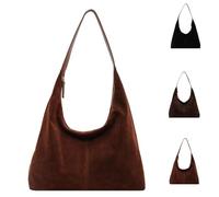 QingxingFa Sac À Bandoulière Tendance En Daim Pour Femme, Sac Fourre-Tout, Sacoche, Sac Hobo En Cuir, Sac À Main En Daim, Sac Fourre-Tout Souple (Brun)