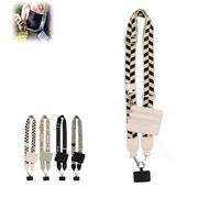 QingxingFa Sangle de téléphone avec Pochette zippée, Cordon de téléphone en bandoulière avec Pochette Portefeuille à Fermeture éclair (B)