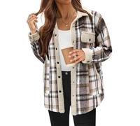 QingxingFa Veste Doublée Polaire Teddy Bear, Veste Teddy Bear Pour Femme, Veste D'Automne Teddy Bear Doublée En Peluche Pour Femme (Beige,TG)