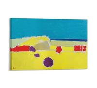 QINGYUAN Impression sur toile Nicolas De Staël Plage à Agrigente - Décoration murale moderne pour chambre - 60 x 90 cm